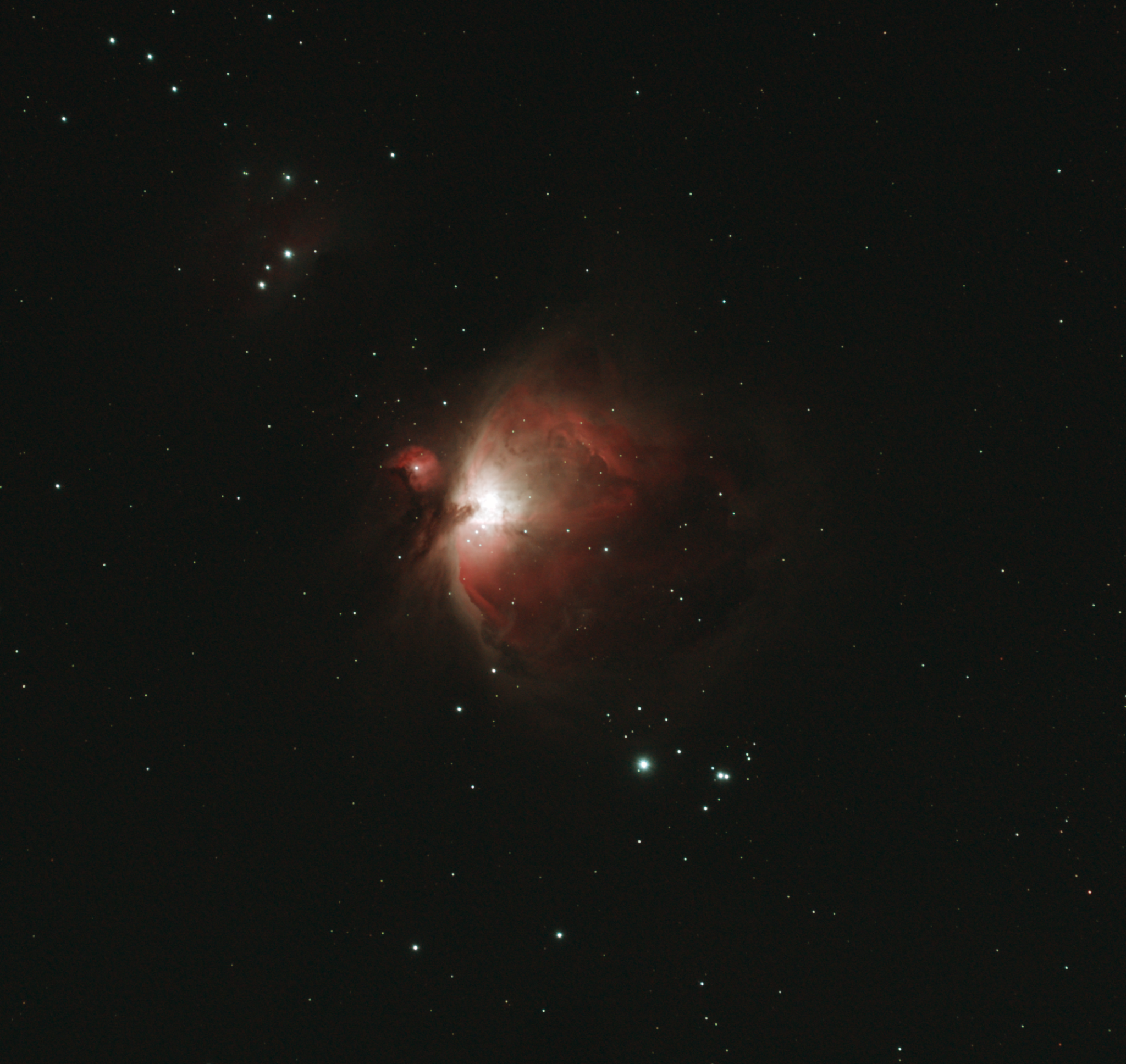 Orion Nebula, taken using Sony a6400. 6 x 4-minute exposures
